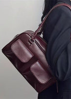 Skyline Pocket Duo - Structured Shoulder Bag with Double Front Pouches