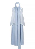 Aurelia Pearl Drape Maxi Dress – Strapless Corset Evening Gown with Scarf Detail