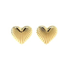 Aurelia - Ribbed Heart Statement Earrings