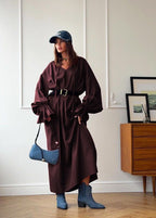 Sienna Relaxed Boho Maxi Dress – Oversized Long Sleeve Flowy Everyday Dress