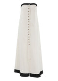 Monroe Strapless Linen Blend Maxi Dress – Button Front A-Line Summer Dress