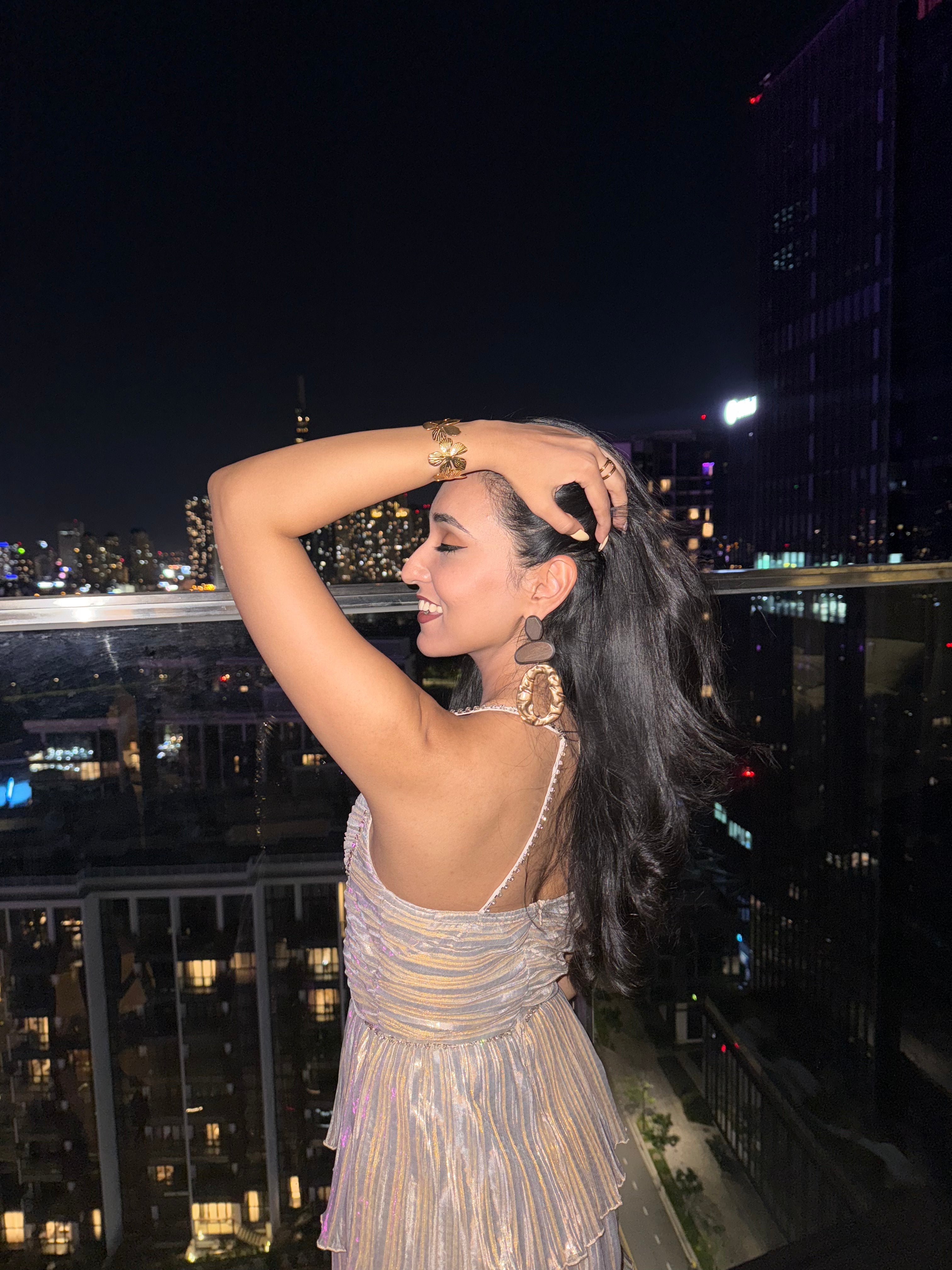 Party Ruffle Midi Dress Champagne