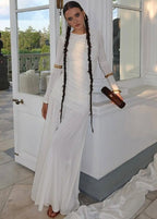 Elara - Long Sleeve Ruched Maxi Dress