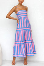 Jimena Timeless Dress Pink/blue Boutique Collection