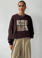 Graphic Print Long Sleeve Sweatshirt – Relaxed Fit Pullover