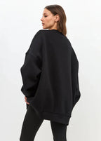 Oversized Pink Cotton Sweatshirt – Relaxed Fit, Long Sleeve Pullover