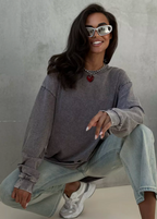 Vintage Wash Oversized Long Sleeve T-Shirt – Casual Loose Fit