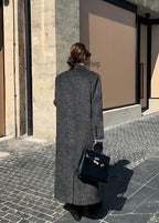 Charcoal Longline Wool-Blend Coat – Classic Oversized Design