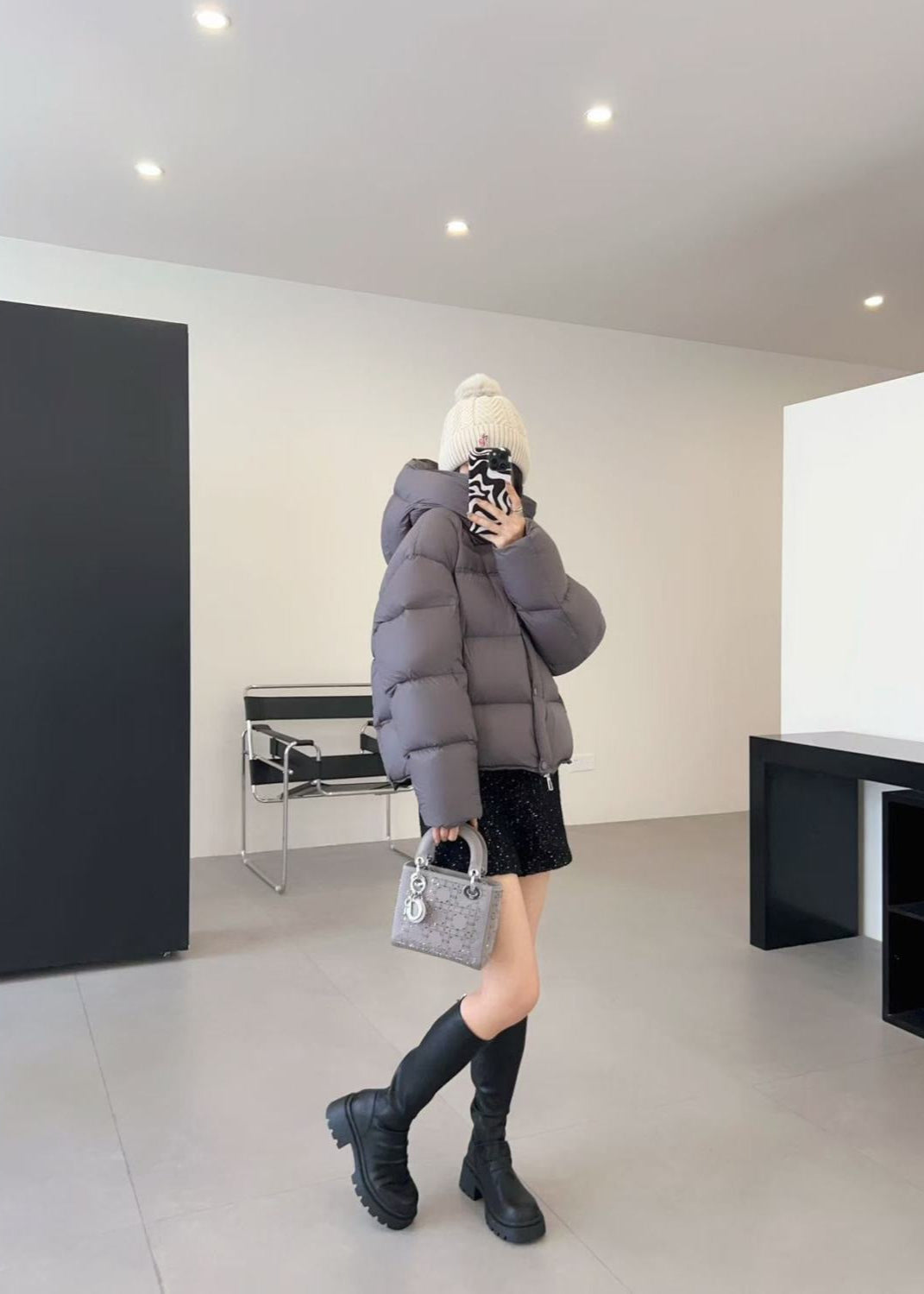 Lyra Oversized Puffer Jacket – Warm Hooded Winter Coat in Ivory