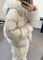 Lyra Oversized Puffer Jacket – Warm Hooded Winter Coat in Ivory