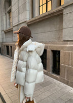 Lyra Oversized Puffer Jacket – Warm Hooded Winter Coat in Ivory