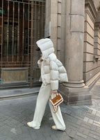 Lyra Oversized Puffer Jacket – Warm Hooded Winter Coat in Ivory