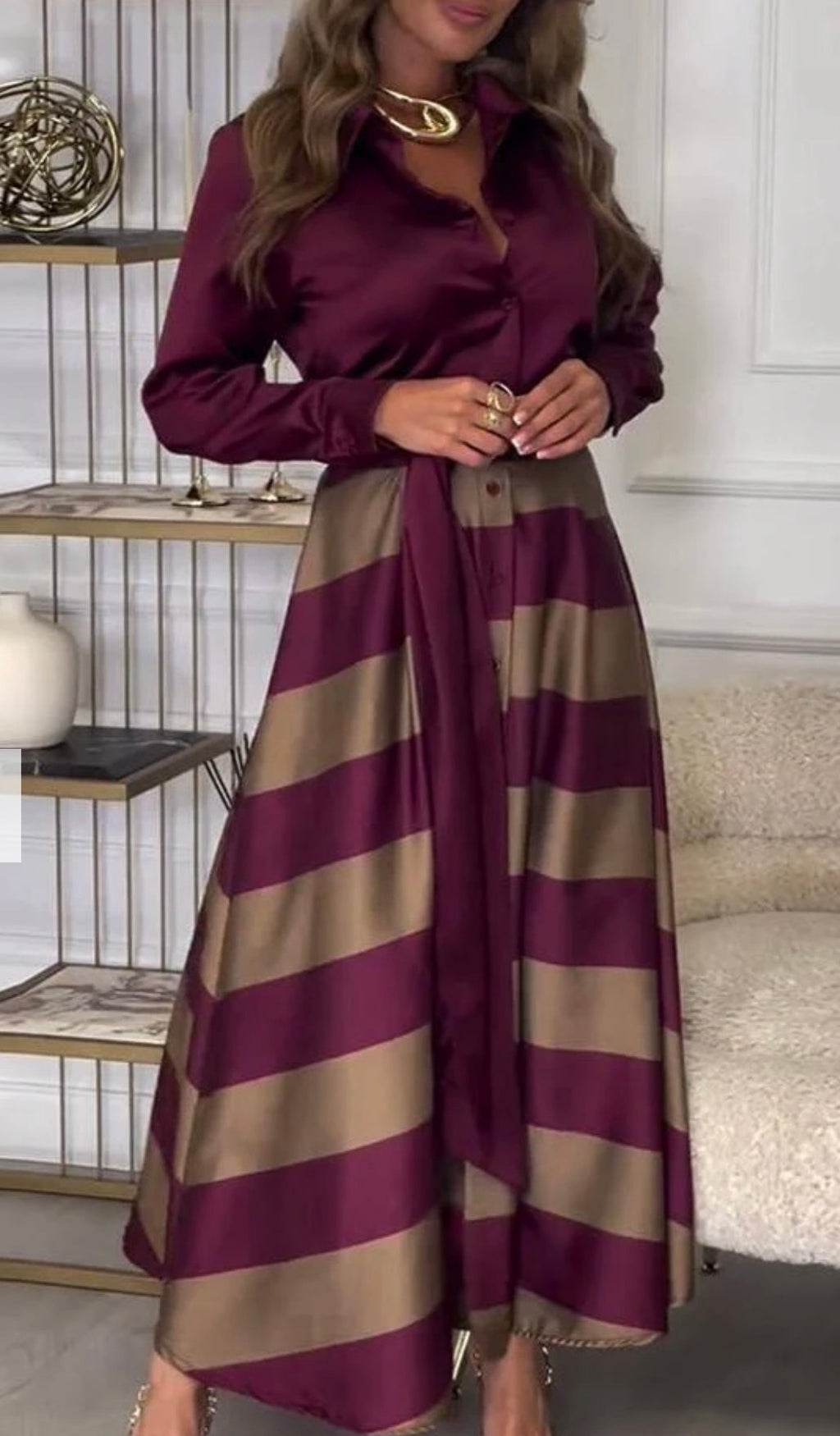 Gabriela Luxe Two Piece Silk Dress Chic Silhouette Collection