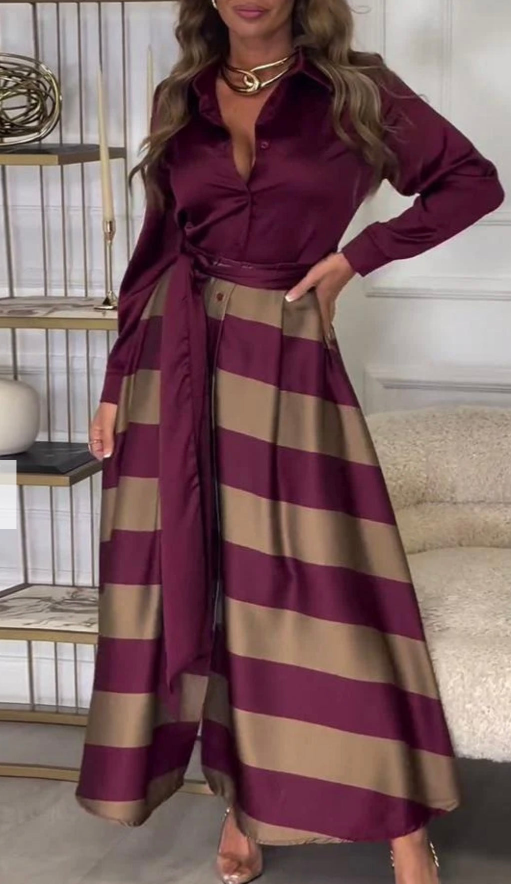 Gabriela Luxe Two Piece Silk Dress Chic Silhouette Collection
