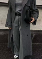 Urban Muse - Long Gray Wool Coat