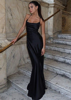 Delphine - Backless Satin Evening Gown