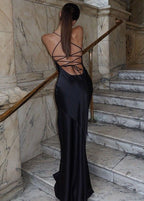 Delphine - Backless Satin Evening Gown