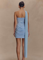 Celina - One Shoulder Draped Mini Dress