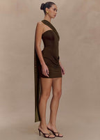 Celina - One Shoulder Draped Mini Dress