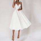 Corina Statement V Neck Dress Premium Wardrobe Essential