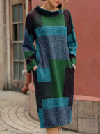 Ines Minimalist Women's Patchwork Dress Chic Silhouette Collection