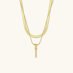 Opal Charm - LayeRed Gold Initial Necklace