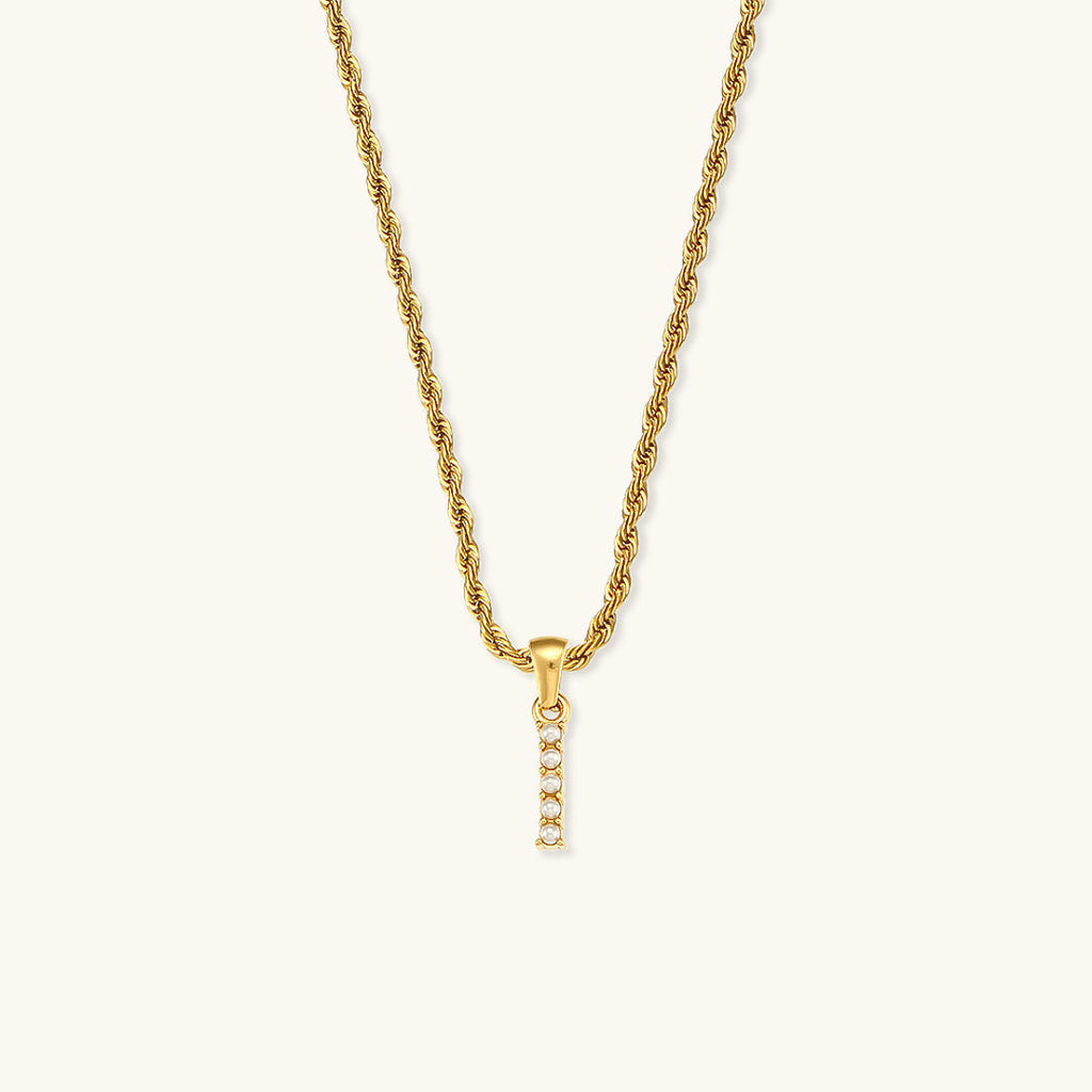Aurora Pearl Initial Necklace