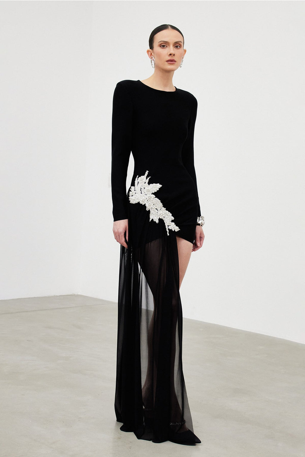 Ichirou Embellished Mesh Mini Dress