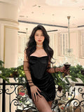 Gothic Velvet Sleeveless Lolita Emo Grunge Punk Elegant Clubwear Mini Dress