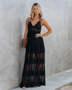 Invite Tranquility Lace Maxi Dress Black FINAL