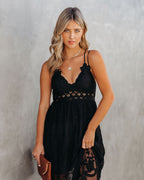 Invite Tranquility Lace Maxi Dress Black FINAL