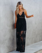 Invite Tranquility Lace Maxi Dress Black FINAL