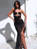 High Split Hollow Out Elegant Party Evening Dress for Women