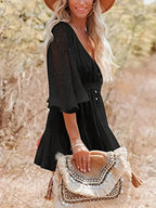 Susana Chic Boho Mini Dress for Women Evening Wear Edit