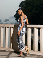Dot Printed Maxi Dress In White