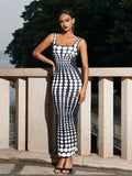 Dot Printed Maxi Dress In White