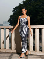 Dot Printed Maxi Dress In White
