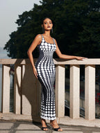 Dot Printed Maxi Dress In White