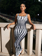 Dot Printed Maxi Dress In White