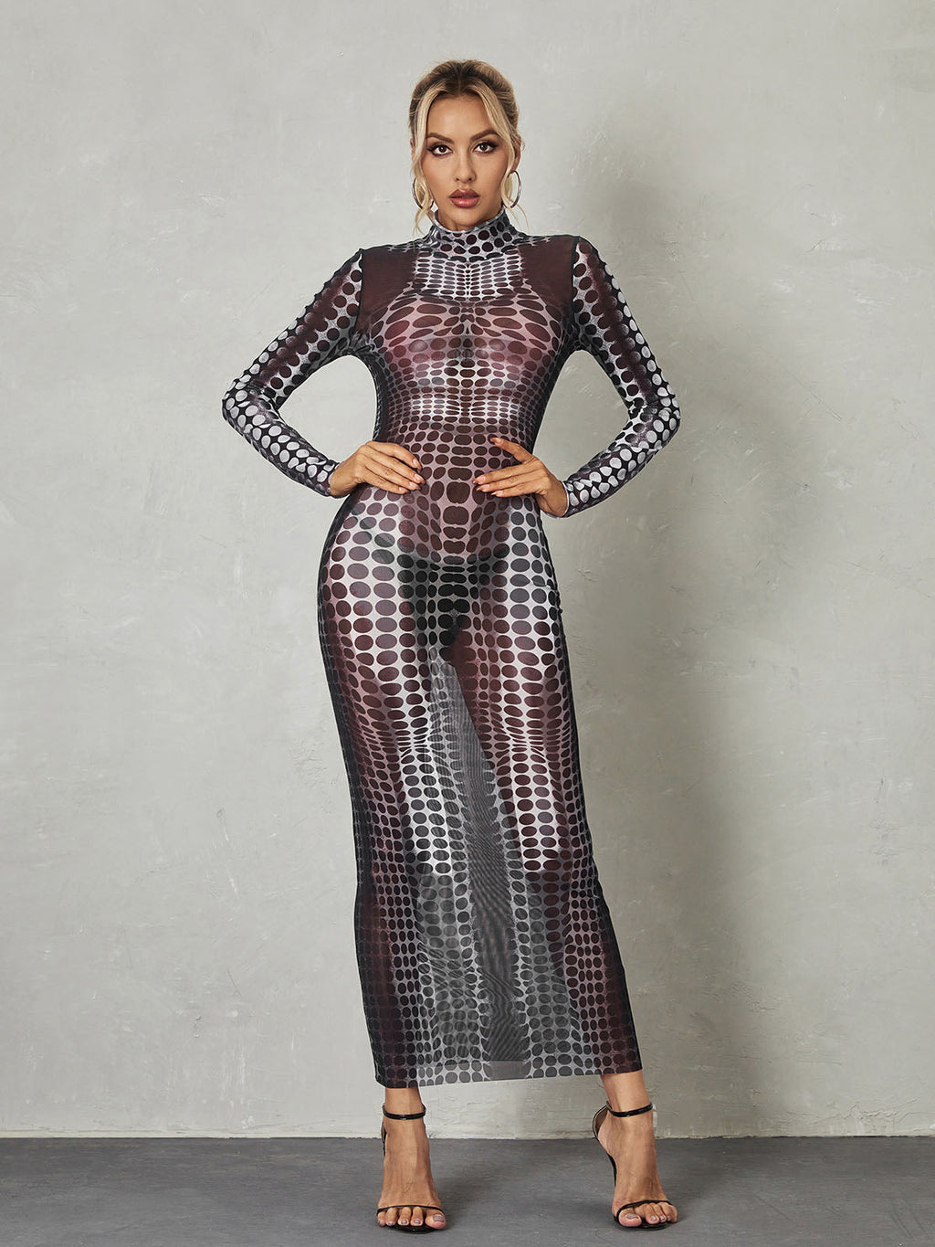 Ishi Long Sleeve Maxi Dress In Black