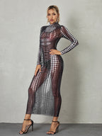 Ishi Long Sleeve Maxi Dress In Black