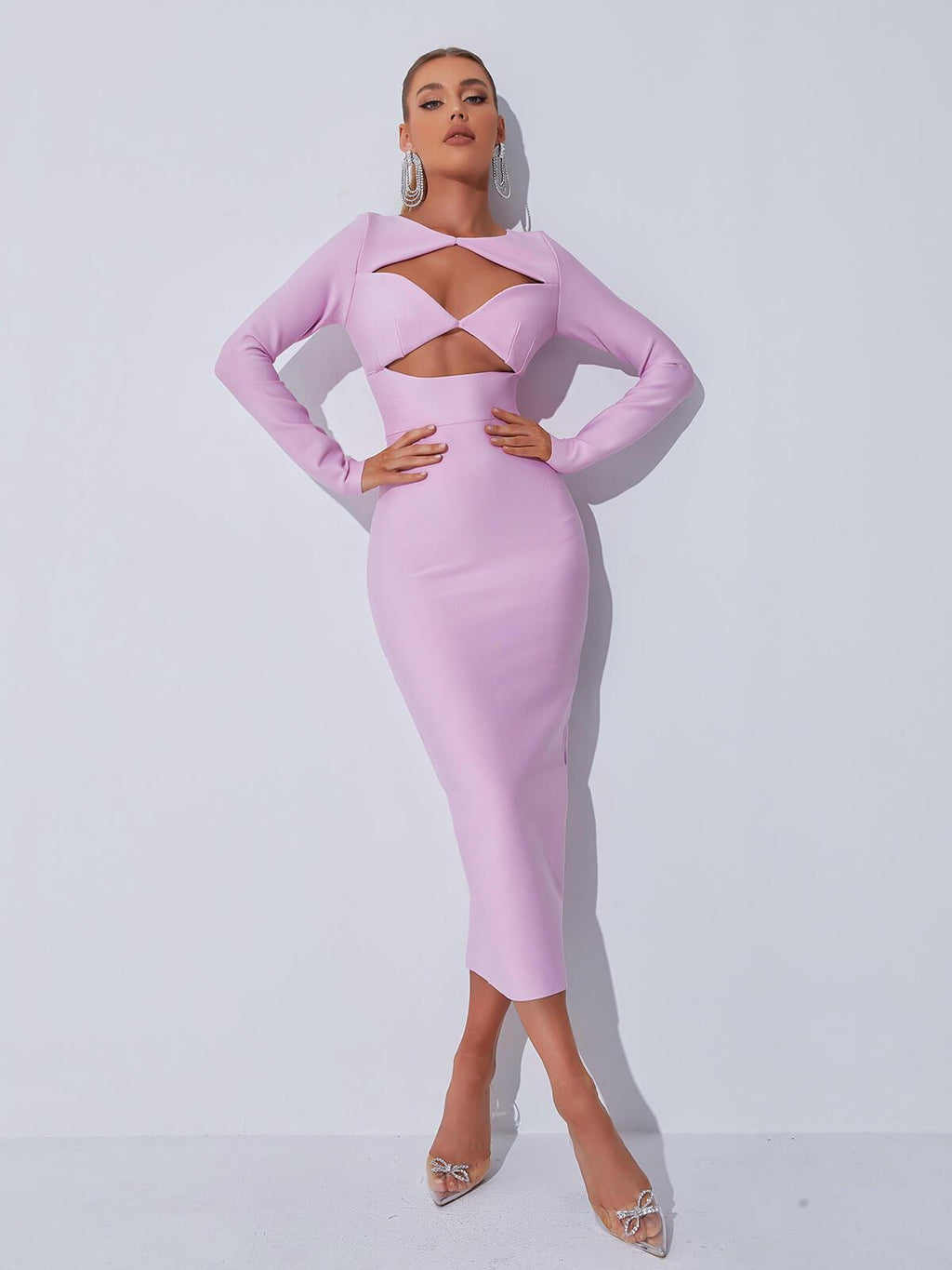 Isobel Long Sleeve Cutout Bandage Dress