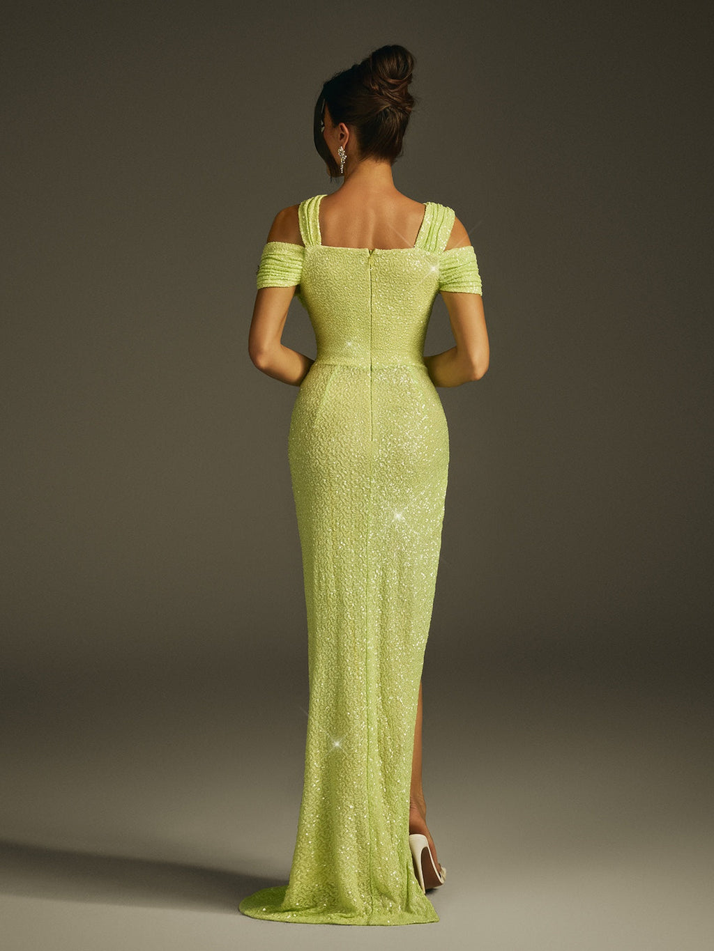 Cutout Sequin Split Maxi Dress