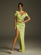 Cutout Sequin Split Maxi Dress