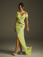 Cutout Sequin Split Maxi Dress