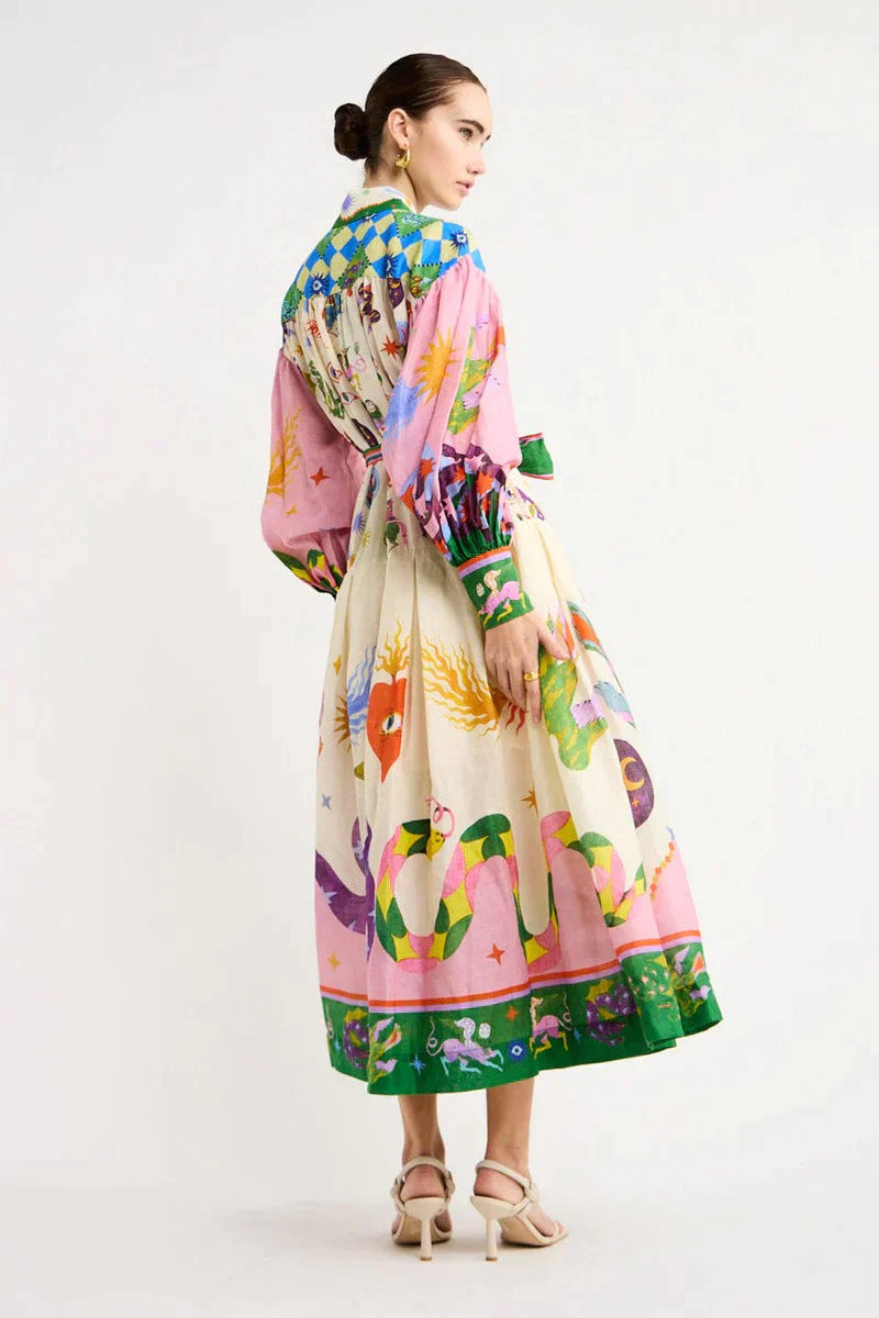 Dinora Printed Dress for Women Minimalist Chic Style