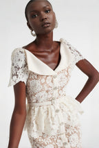 Quin Lace Rhinestone Bottom Midi Dress