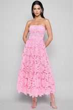 Darcy Solid Lace Sleeveless Midi Dress
