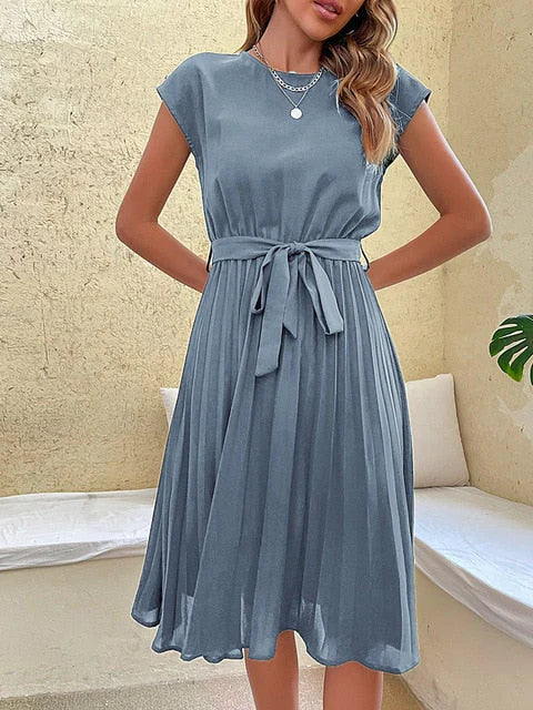 Paula Premium Cecilia Mini Dress with Short Sleeves and Pleats Boutique Collection