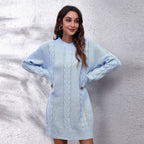 Hemp Rope Women's Knitted Sweater Dress